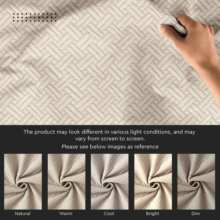 Quilted Polyester Fabric Beige Fabric
