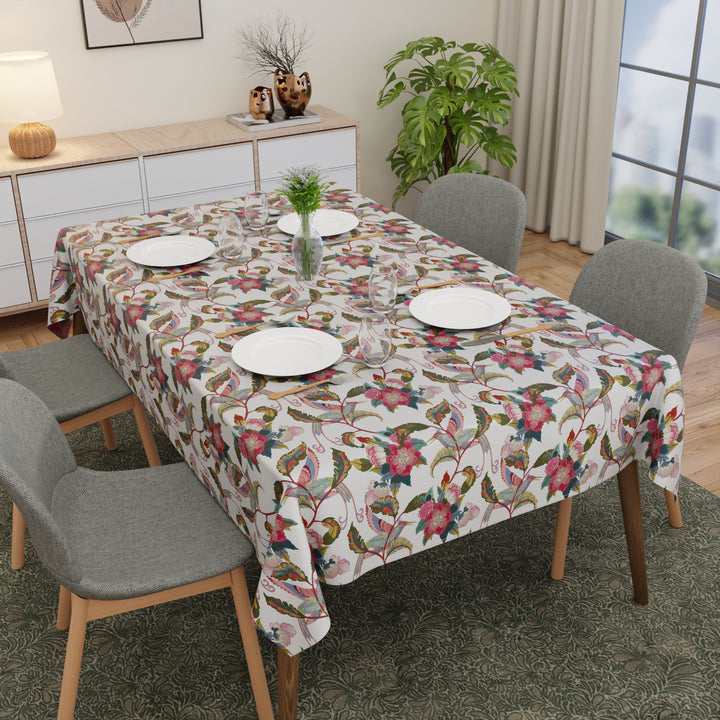 Polyester Chintz Red Table Cloth (Pack of 1)