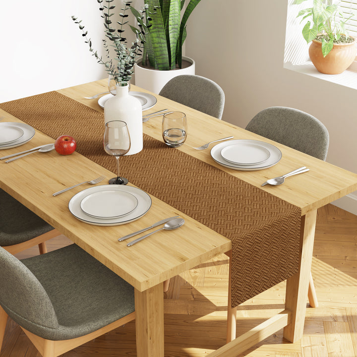 Quilted Velvet Brown Table Runner
