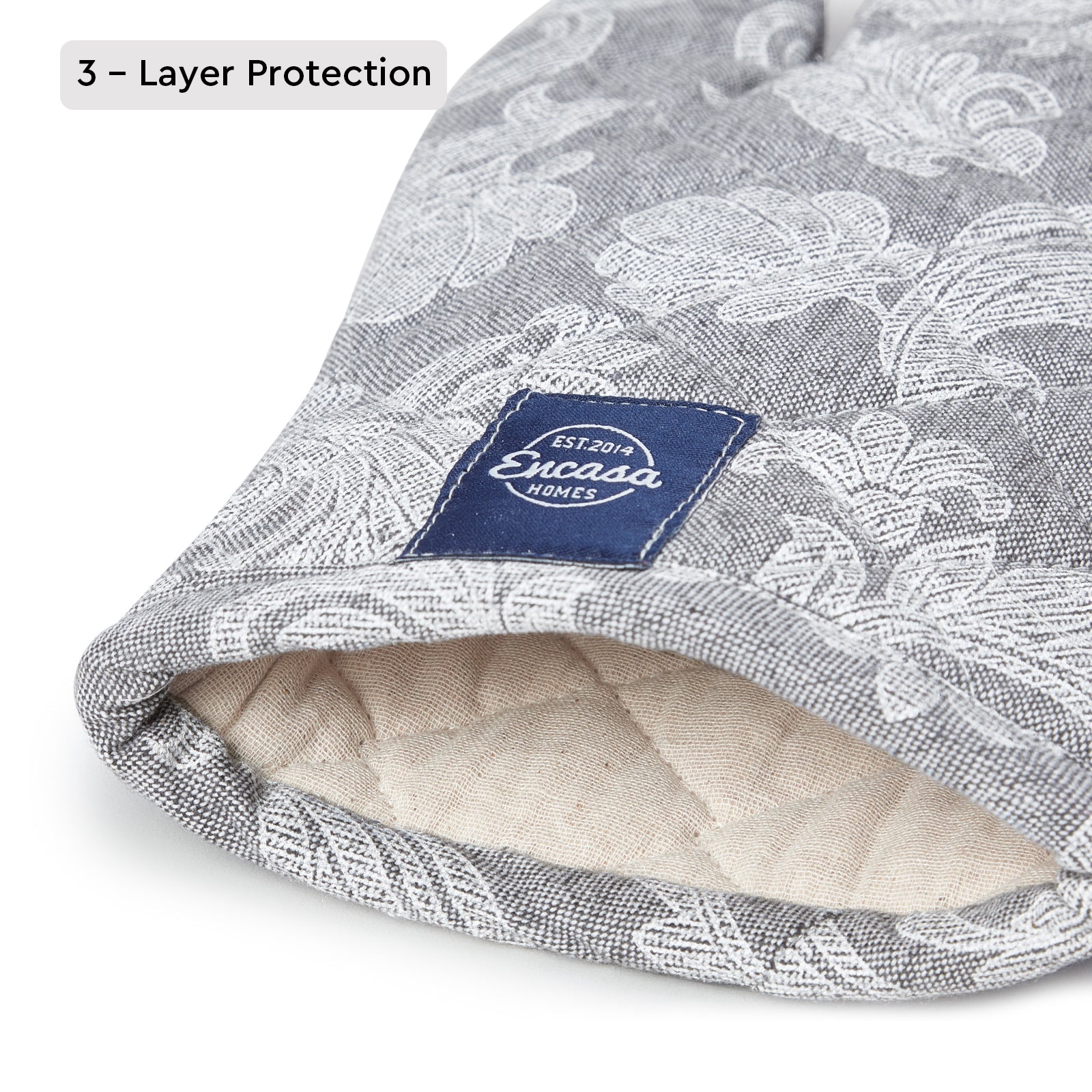 Cotton Grey Oven Gloves (Pack of 2)