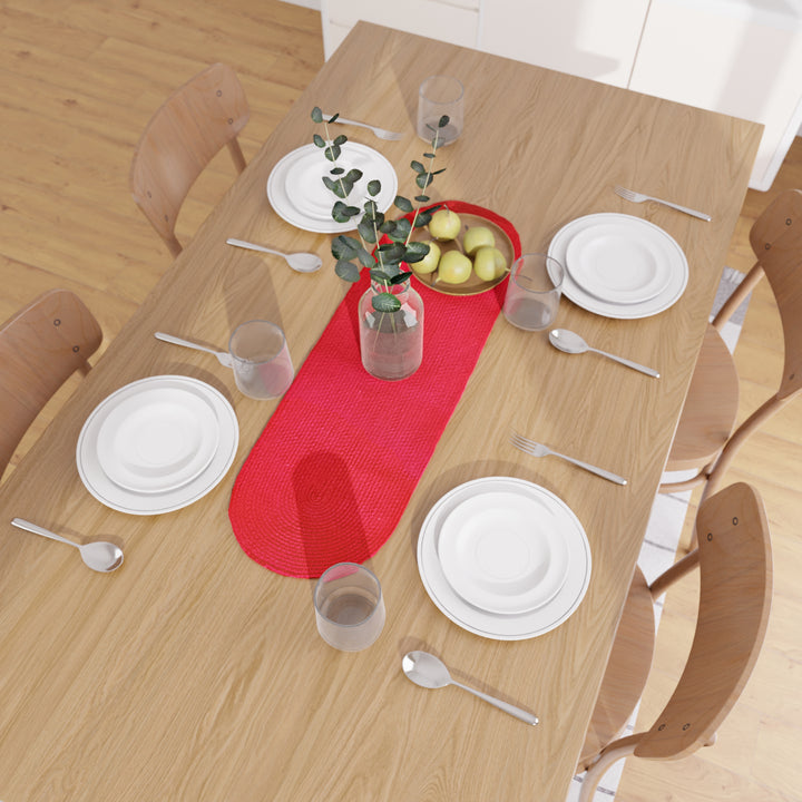 Cotton Red Table Runner (Pack of 1)