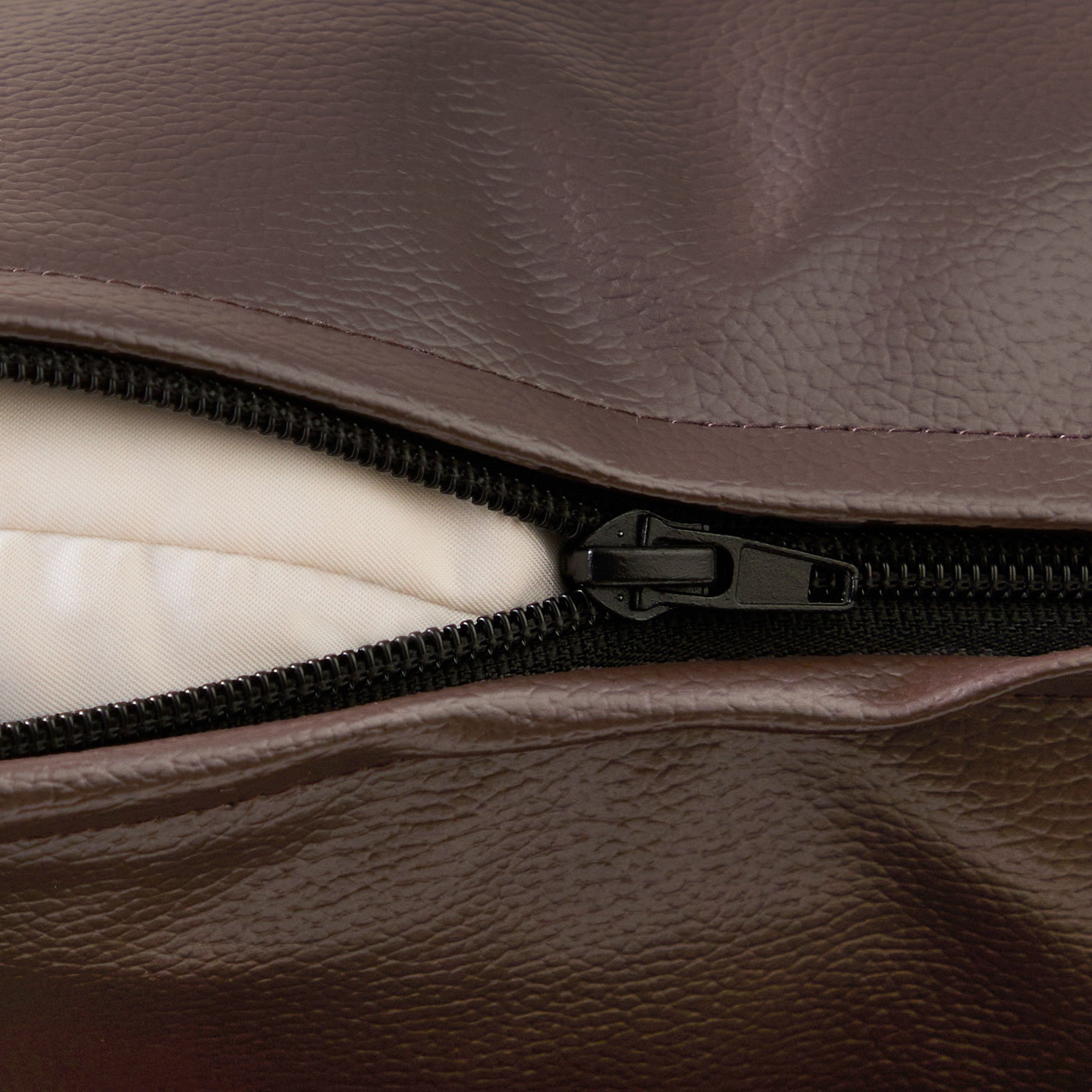 PVC Leather Chocolate Stitch Cushion Cover (Pack of 2)