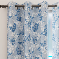 Blackout Polyester L2 Blue Curtain (Pack of 2)