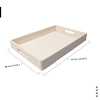 Leather Cream Leather Serving Tray