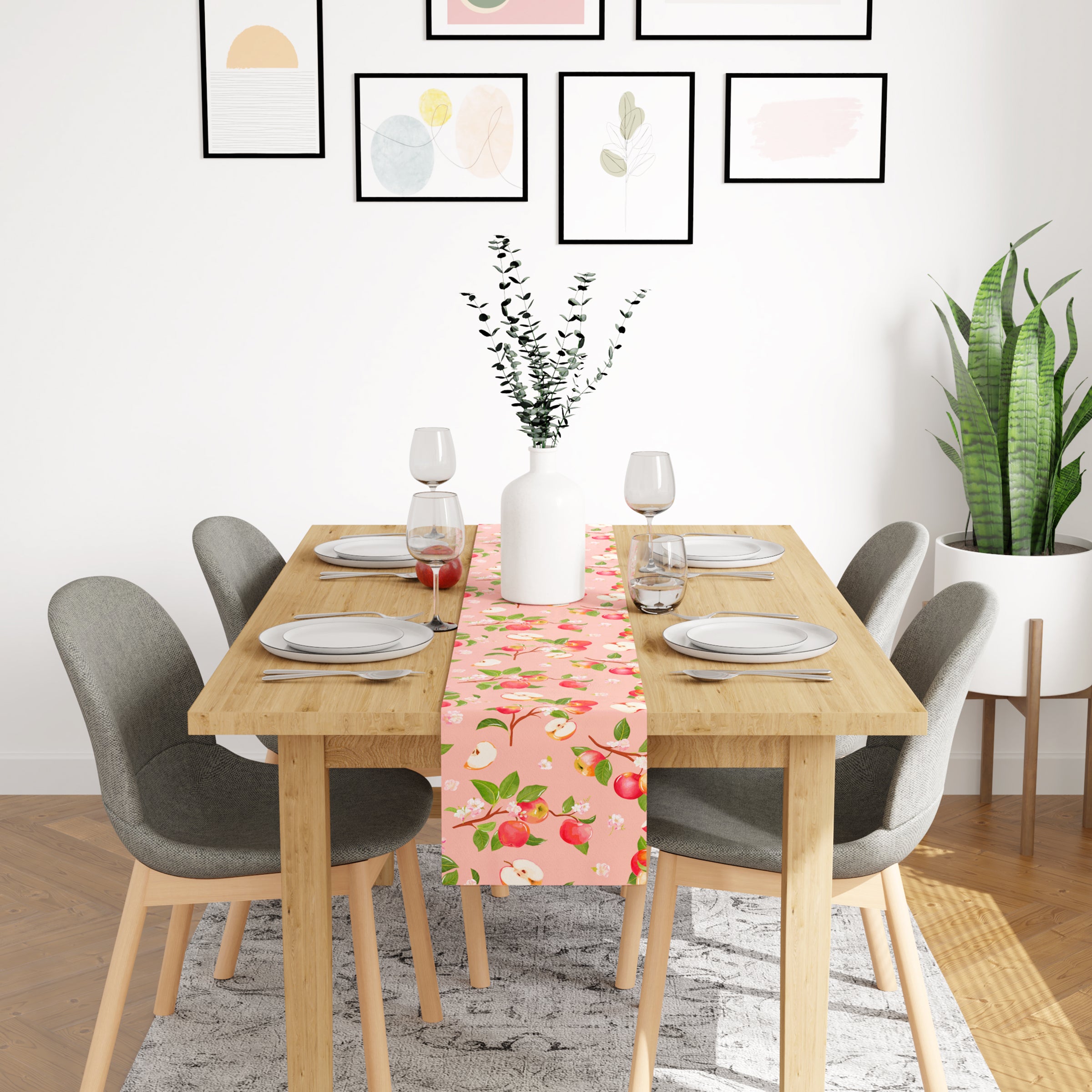 Water Repellent Polyester Apple Table Runner (Pack of 1)