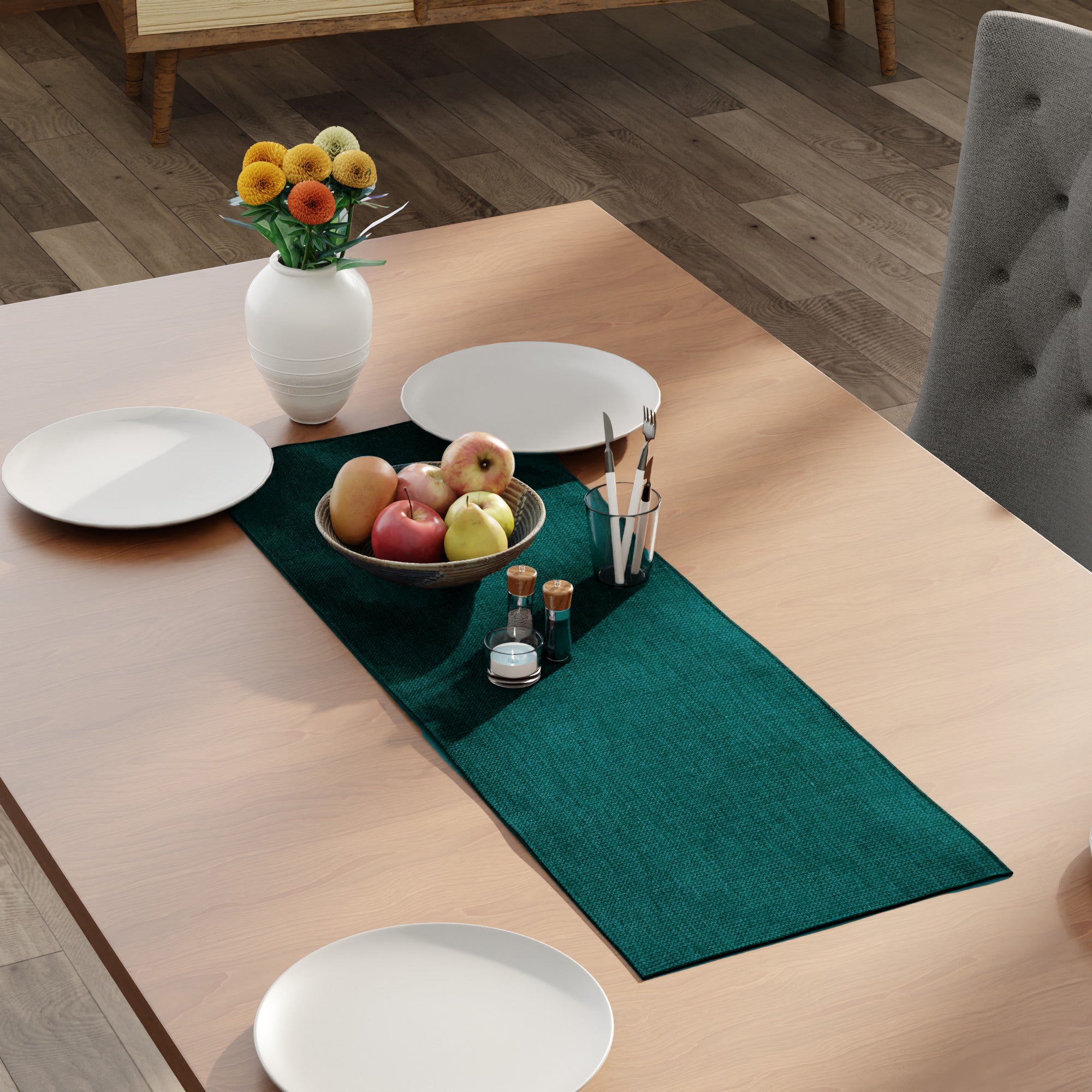 Chenille Azul Blue Table Runner