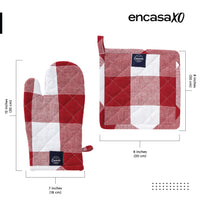 Cotton Buffalo Red Checks Oven Glove & Pot Holder