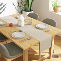 Quilted Velvet Beige Table Runner