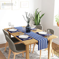 Cotton Franca Blue Table Runner+Placemat (Pack of 5)