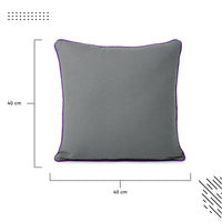 Cotton Grey+Purple Cushion Cover (Pack of 2)