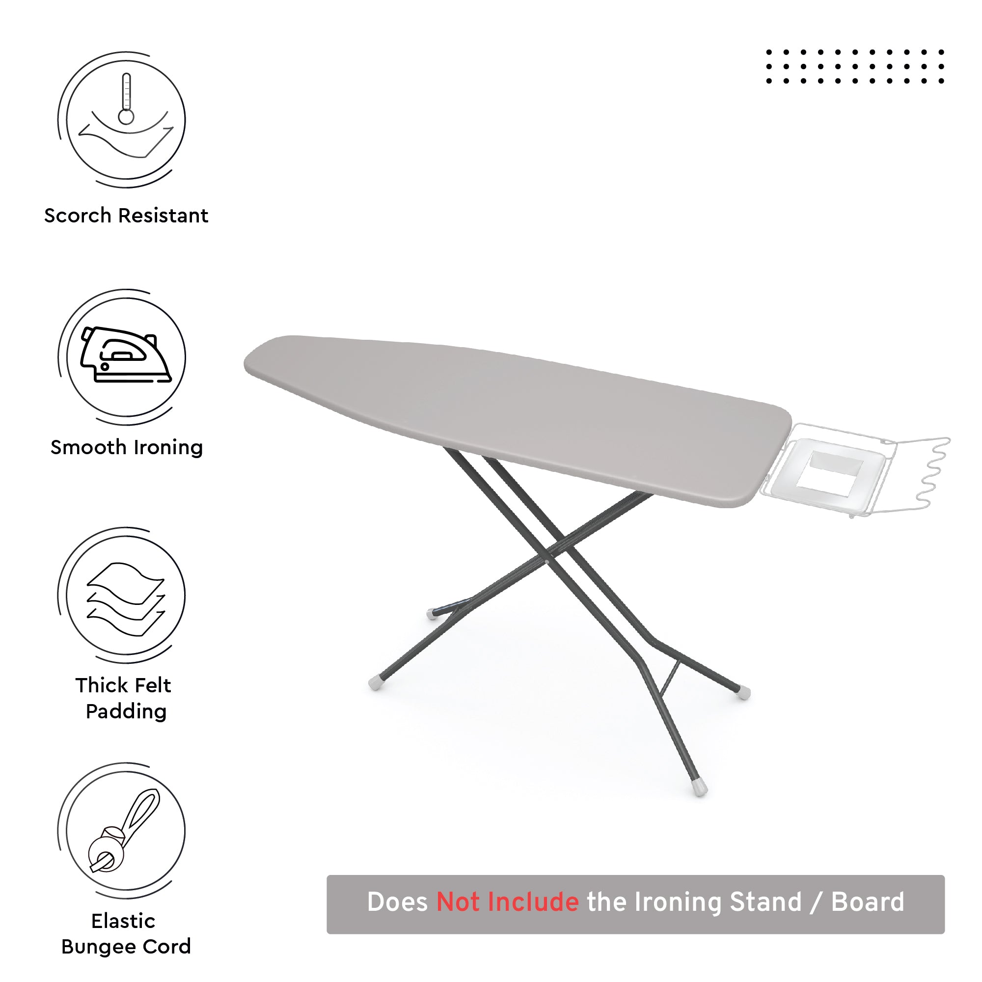 Canvas Light Grey Ironing Board Cover