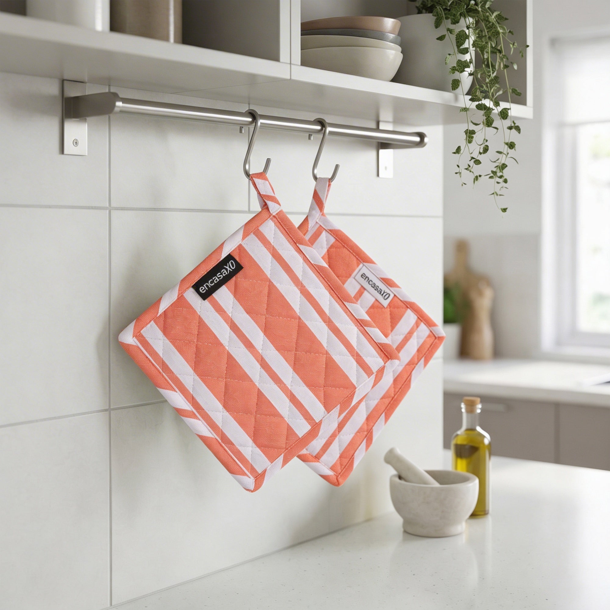 RC Yarn-Dyed Franca Orange Stripes Potholder (Pack of 2)