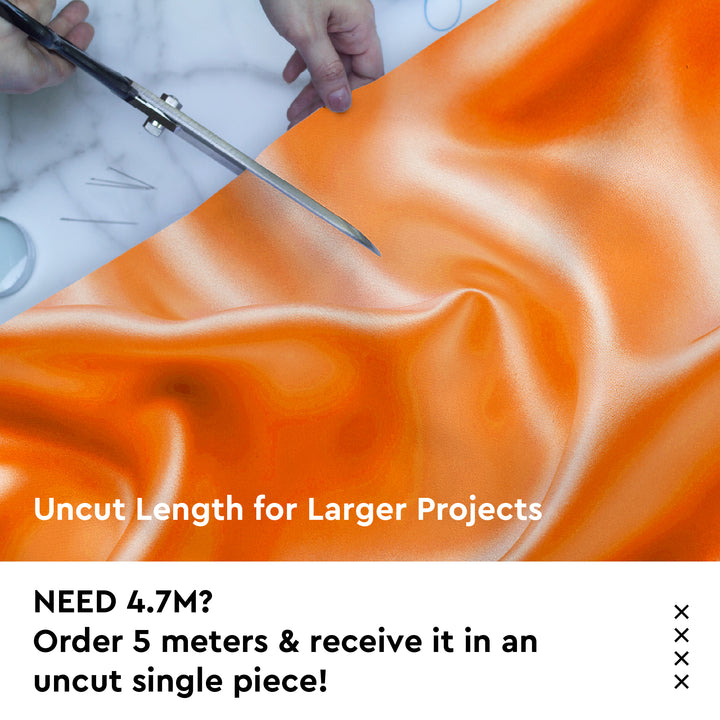 Satin Polyester Silk Orange Fabric