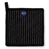 Cotton Butcher Stripes Black Pot Holders (Pack of 2)