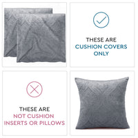Embossed Velvet Grey Cushion Cover (Pack of 2)