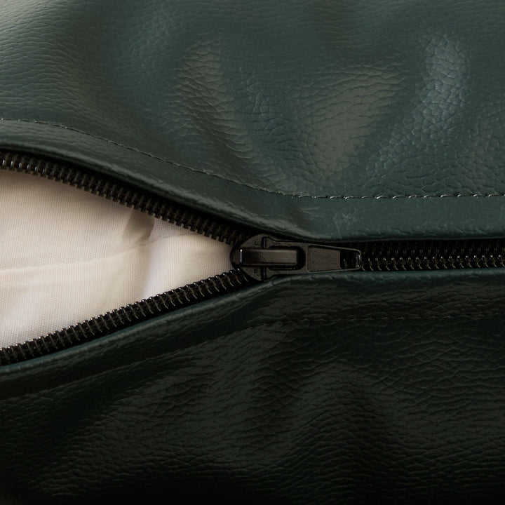 PVC Leather Green Cushion Cover (Pack of 2)