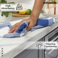 Cotton Buffalo Blue Checks Kitchen Towel (Pack of 4)