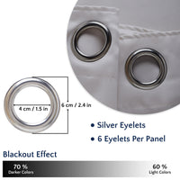 Blackout Grey White Curtain (Pack of 2)