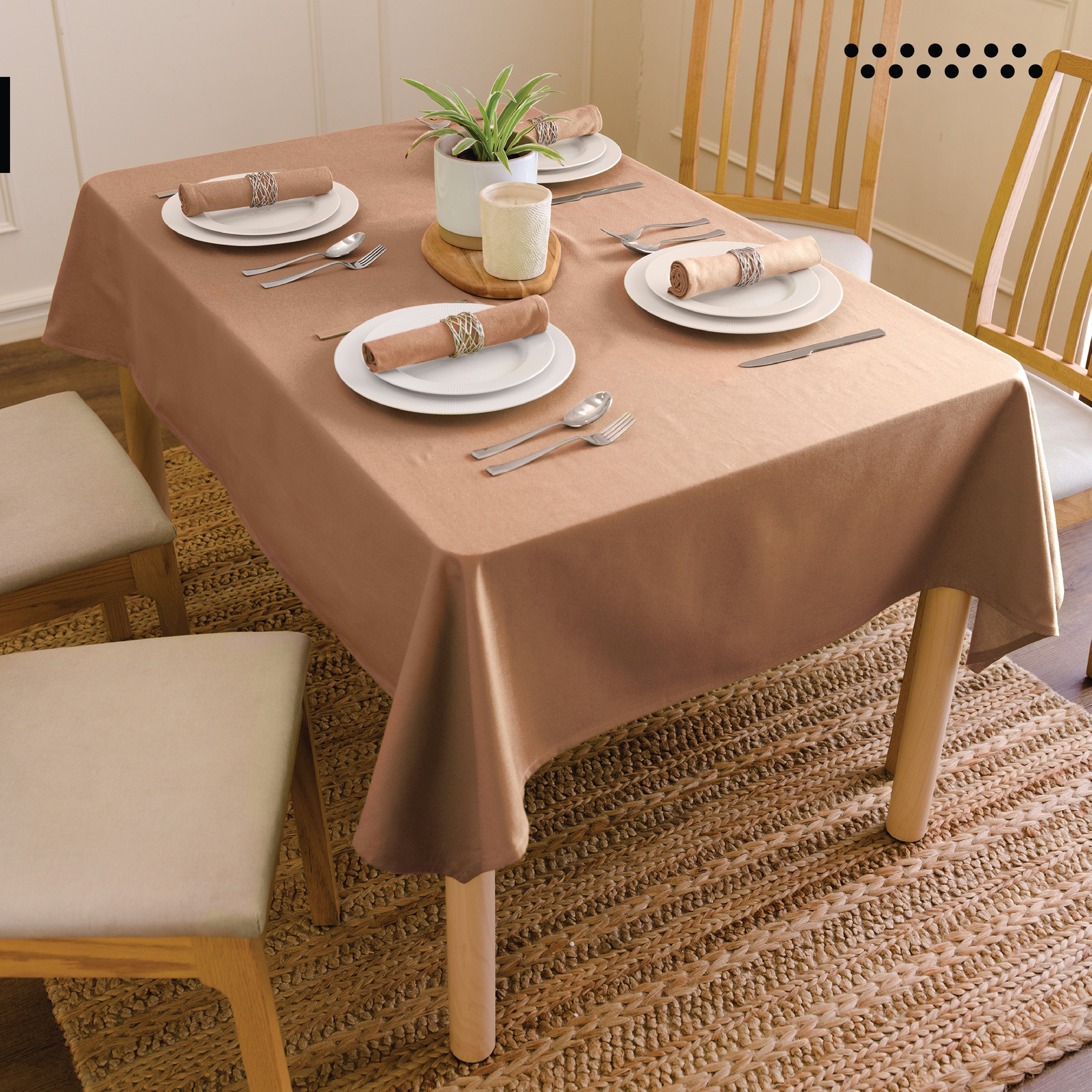 Canvas Tan Table Cloth (Pack of 1)