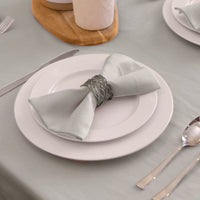 Cotton Light Grey Table Napkins (Pack of 6)