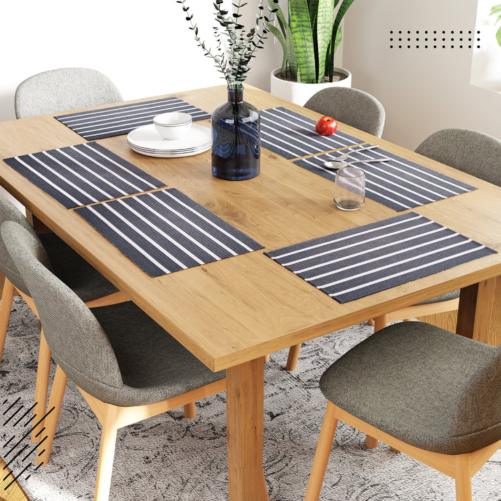 Cotton Roma Grey Stripes Placemat (Pack of 6)