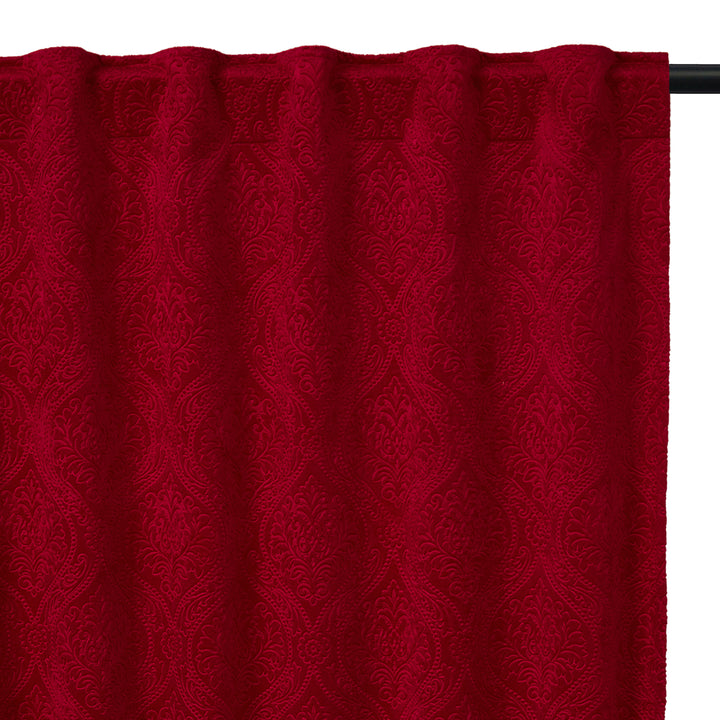 Embossed Velvet Red Curtain