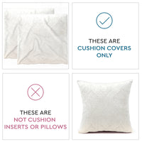Embossed Velvet White Cushion Cover (Pack of 2)