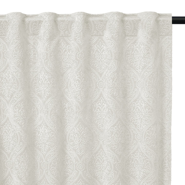 Embossed Velvet Cream Curtain