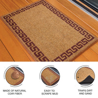 Coir Door Mats for Home Entrance Thick Anti-slip Welcome Doormat with PVC Back | Ideal for Indoor, Outdoor, Patio, Home and Office | Durable and Easy to Clean