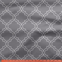 Polyester Printed Trellis Grey Fabric (1 Meter)