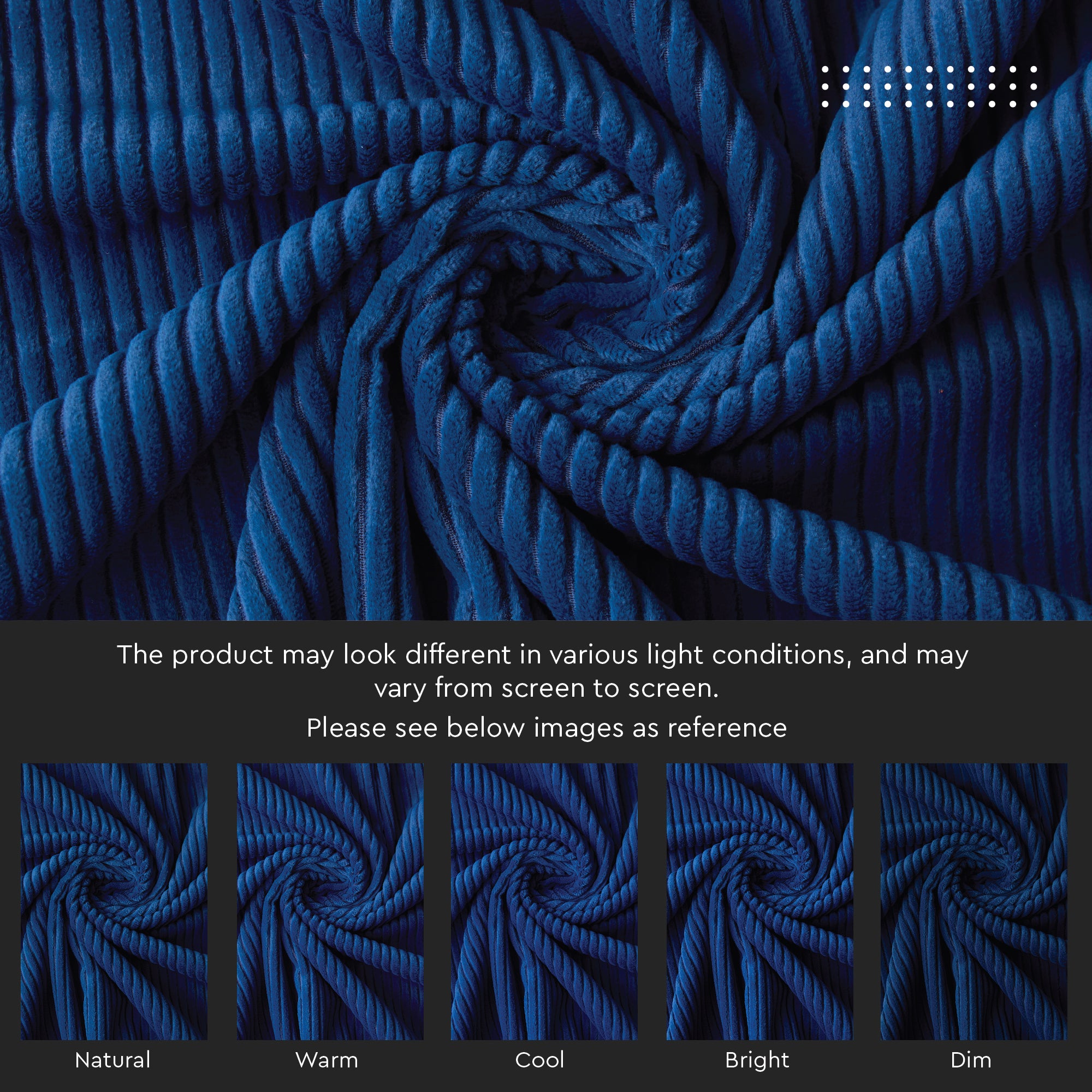 Corduroy Navy Blue Cushion Cover