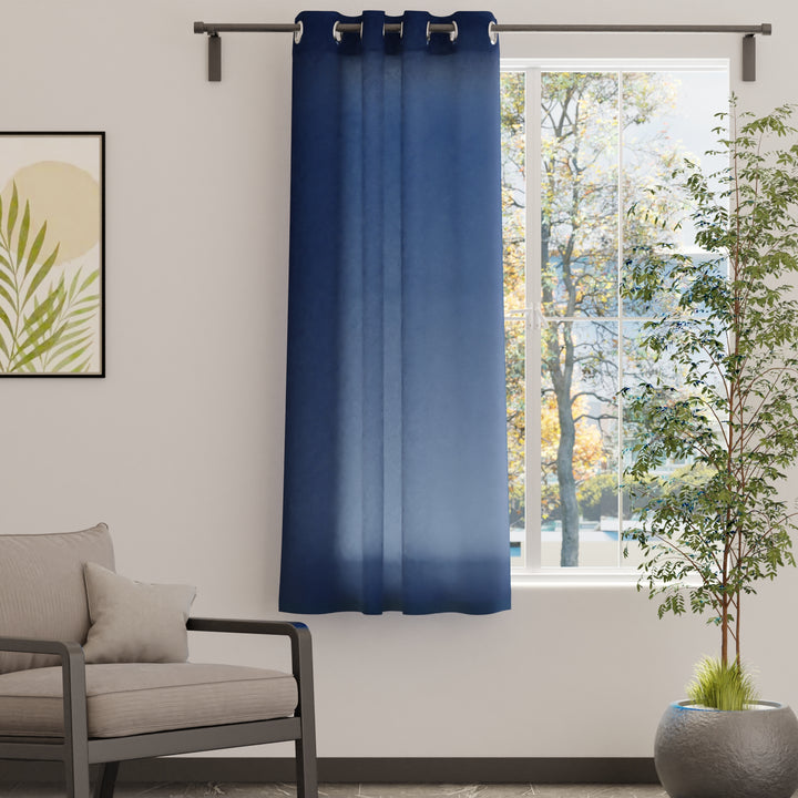 Canvas Scotch Blue Curtain (Pack of 1)