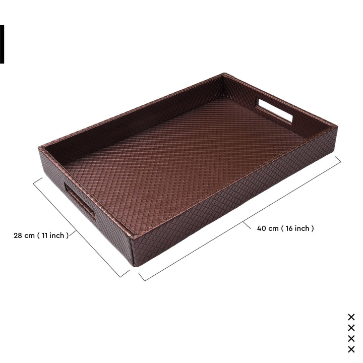 Leather Copper Leather Serving Tray