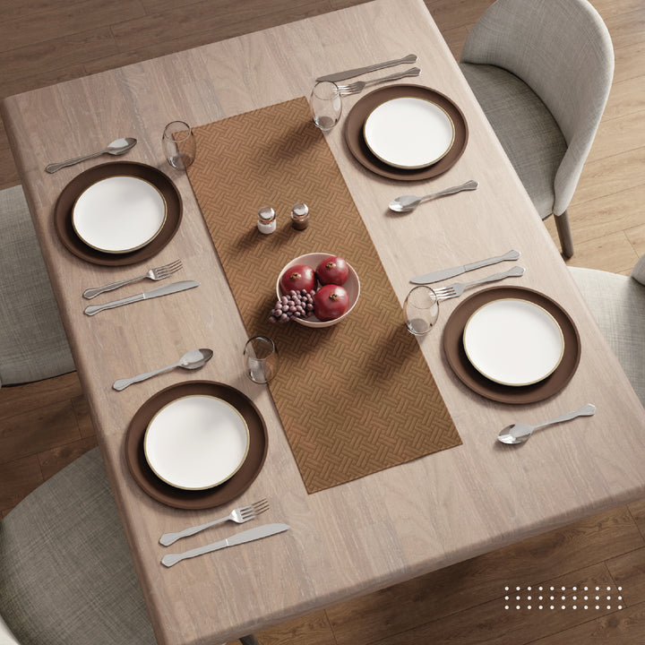 Quilted Velvet Brown Table Runner