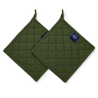 Yarn Dyed Cotton Leaf Green Potholder (Pack of 4)