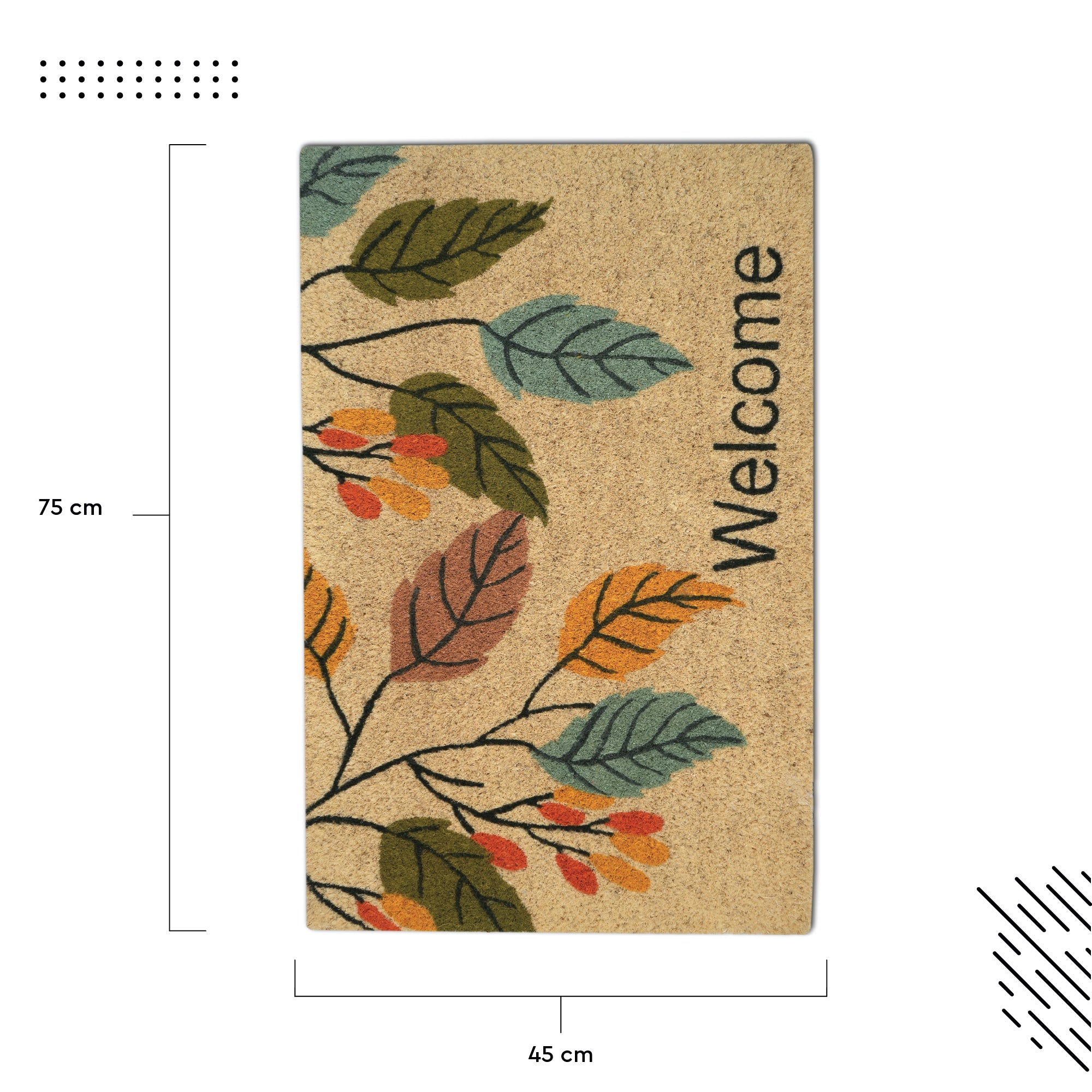 Coir Door Mats for Home Entrance Thick Anti-slip Welcome Doormat with PVC Back | Ideal for Indoor, Outdoor, Patio, Home and Office | Durable and Easy to Clean