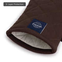 Canvas Dark Taupe & Beige Oven Gloves (Pack of 2)