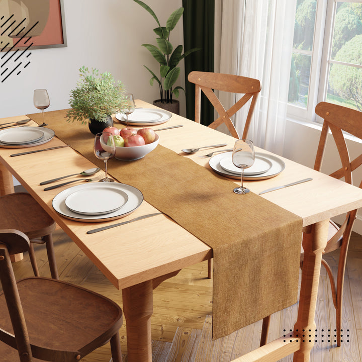 Chenille Mustard Table Runner