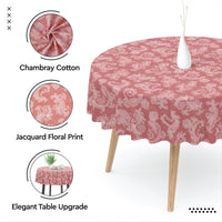Cotton chambray Red Table Cloth (Pack of 1)