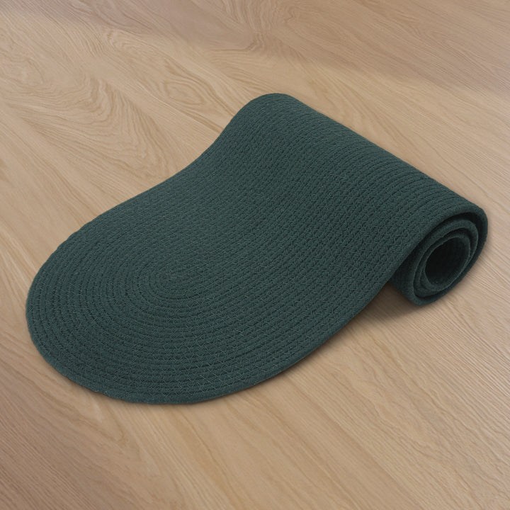 Cotton Dark Green Table Runner (Pack of 1)