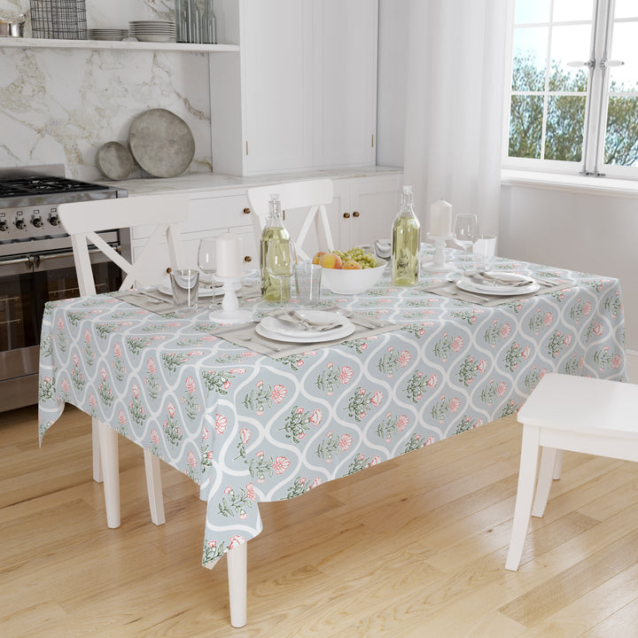 Polyester Light Grey Table Cloth (Pack of 1)