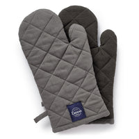 Cotton Grey Oven Gloves (Pack of 2)
