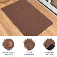 Coir Door Mats for Home Entrance Thick Anti-slip Welcome Doormat with PVC Back | Ideal for Indoor, Outdoor, Patio, Home and Office | Durable and Easy to Clean