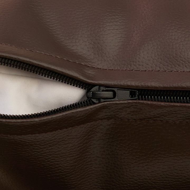 PVC Leather Dark Brown Cushion Cover (Pack of 2)