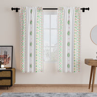 Polyester Boho Bright Green Curtain (Pack of 2)