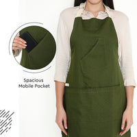 Cotton Leaf Green Apron (Pack of 1)
