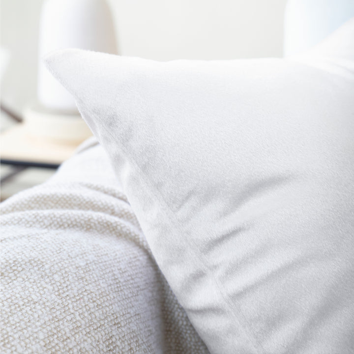 Velvet White Cushion Cover (Pack of 2)