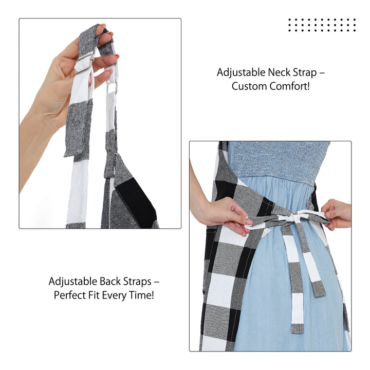Cotton Buffalo Black Checks Apron (Pack of 1)