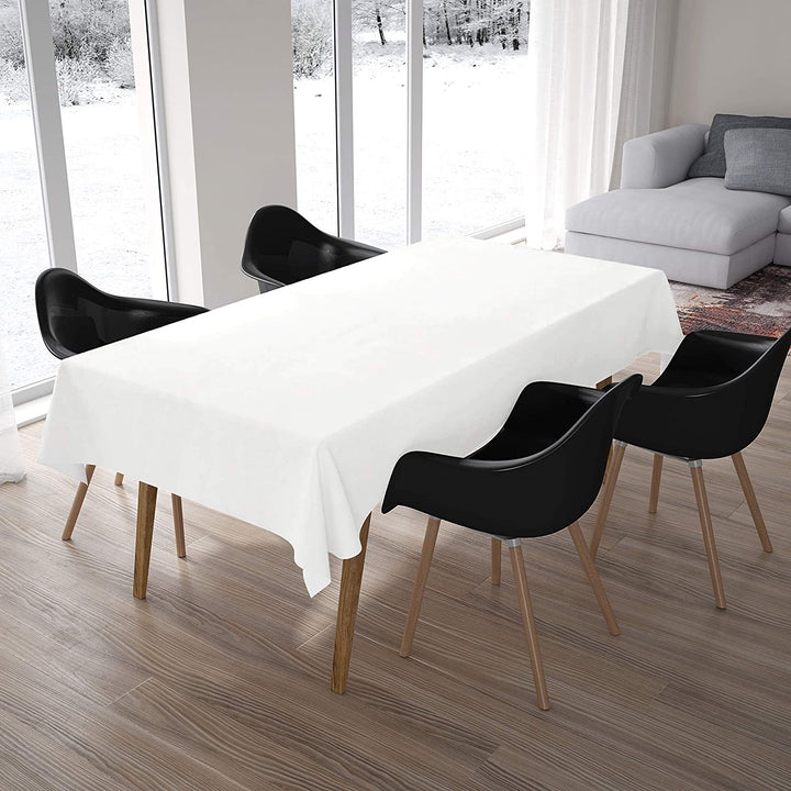 Damask Tablecloth White Table Cloth (Pack of 1)