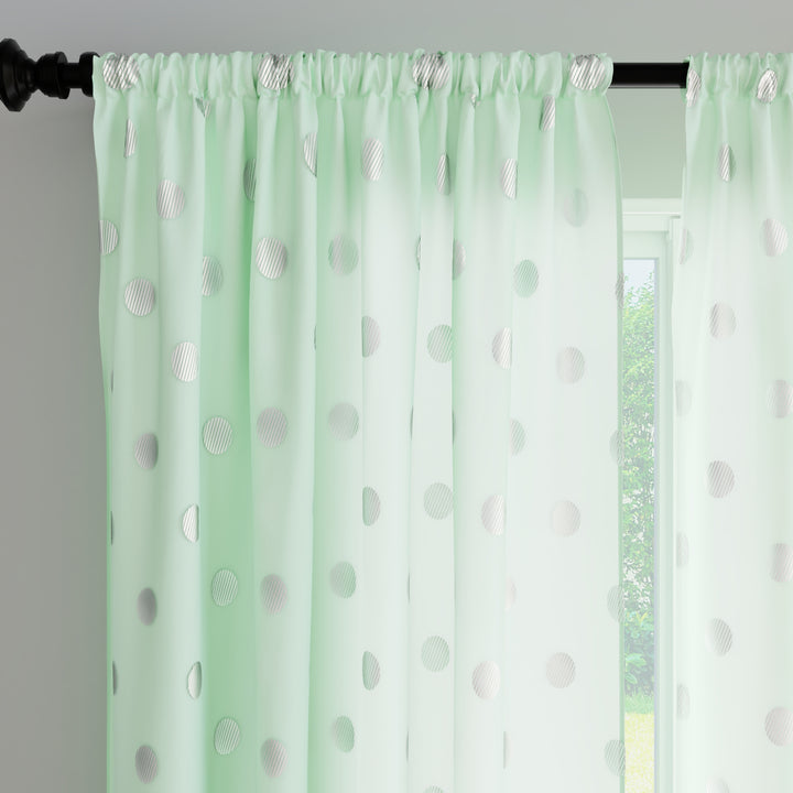 Micro Dollar Mint Curtain (Pack of 2)